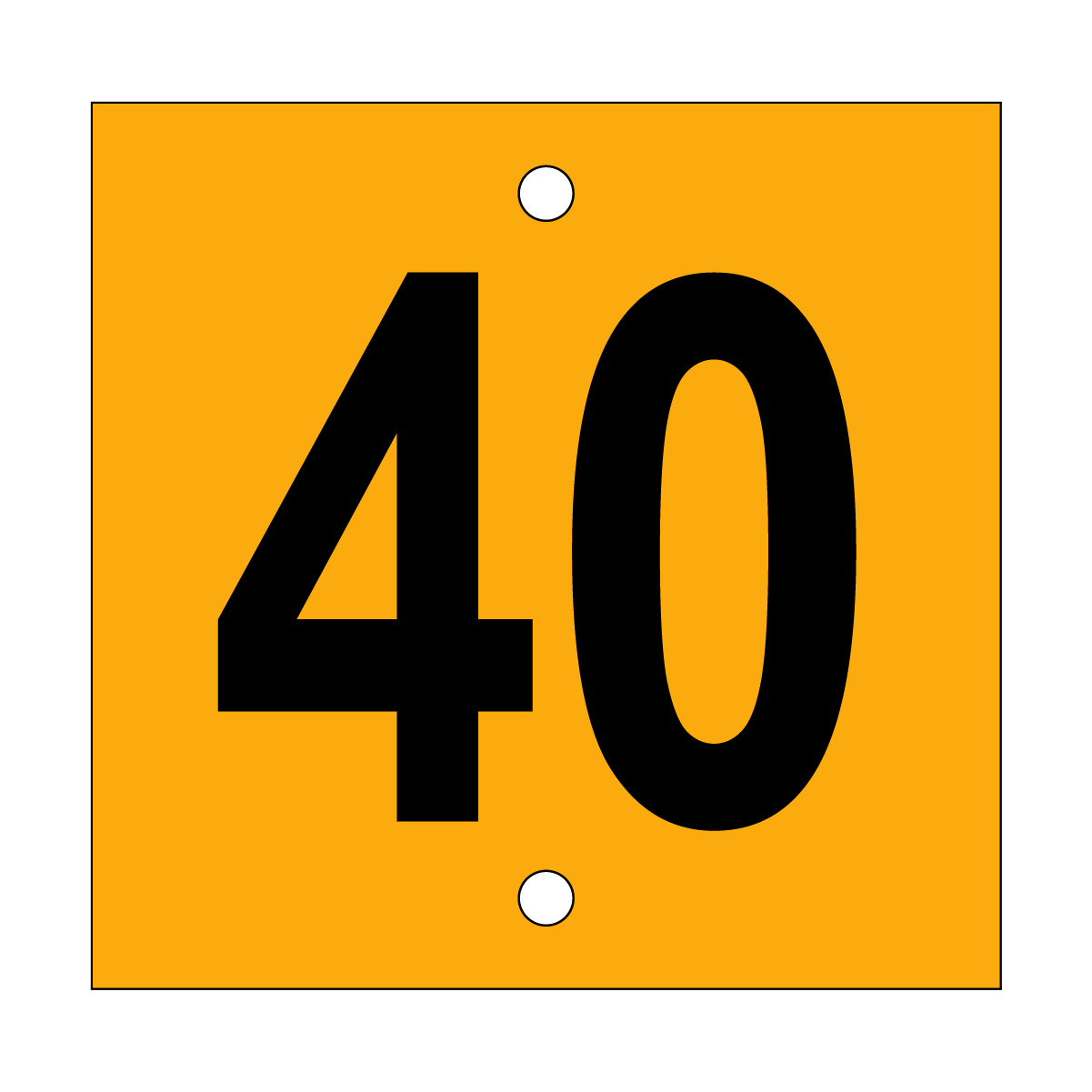 40 Sign, Temp, Black/Yellow, 200x195mm - 001521780