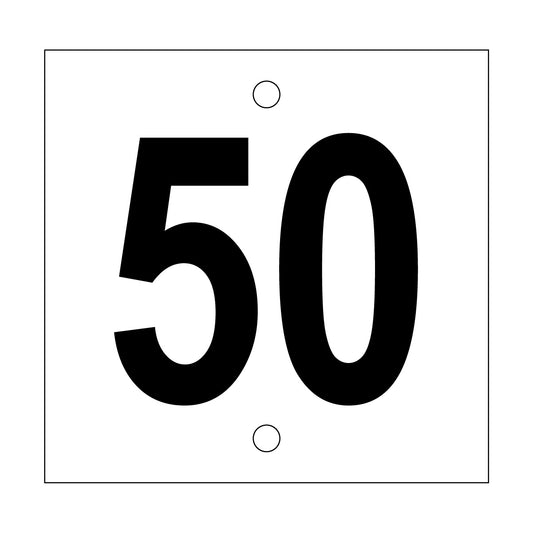 50 Sign, Temp, Black/White, 200x195mm - 001522440