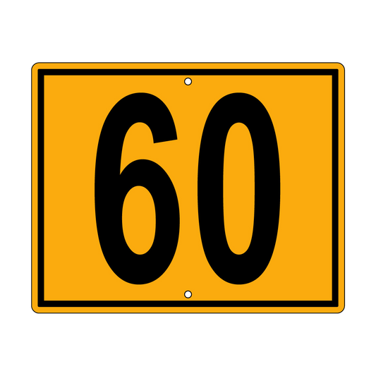 60 Sign, Perm, Black/Yellow, 500x400mm - 002004039