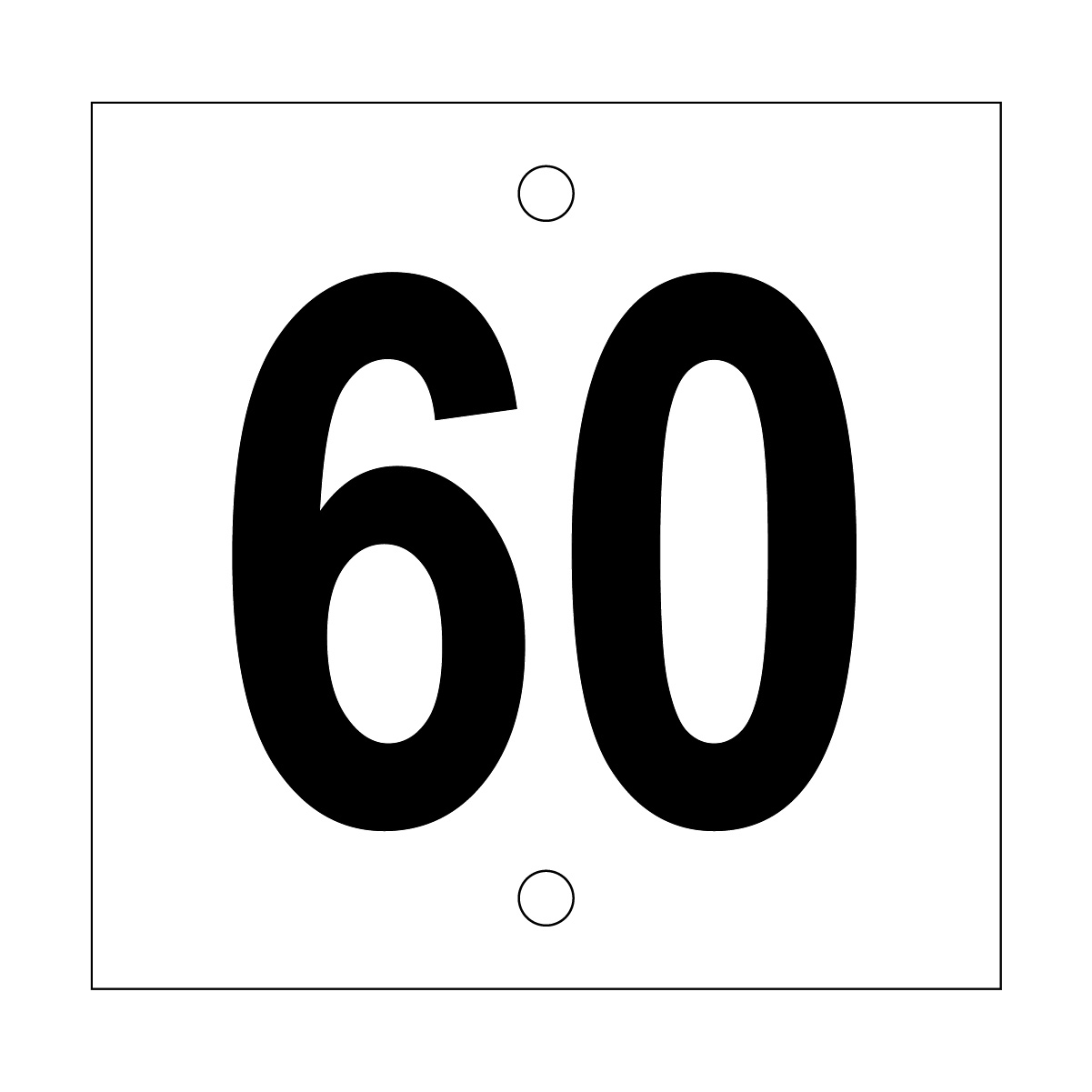 60 Sign, Temp, Black/White, 200x195mm - 001522457