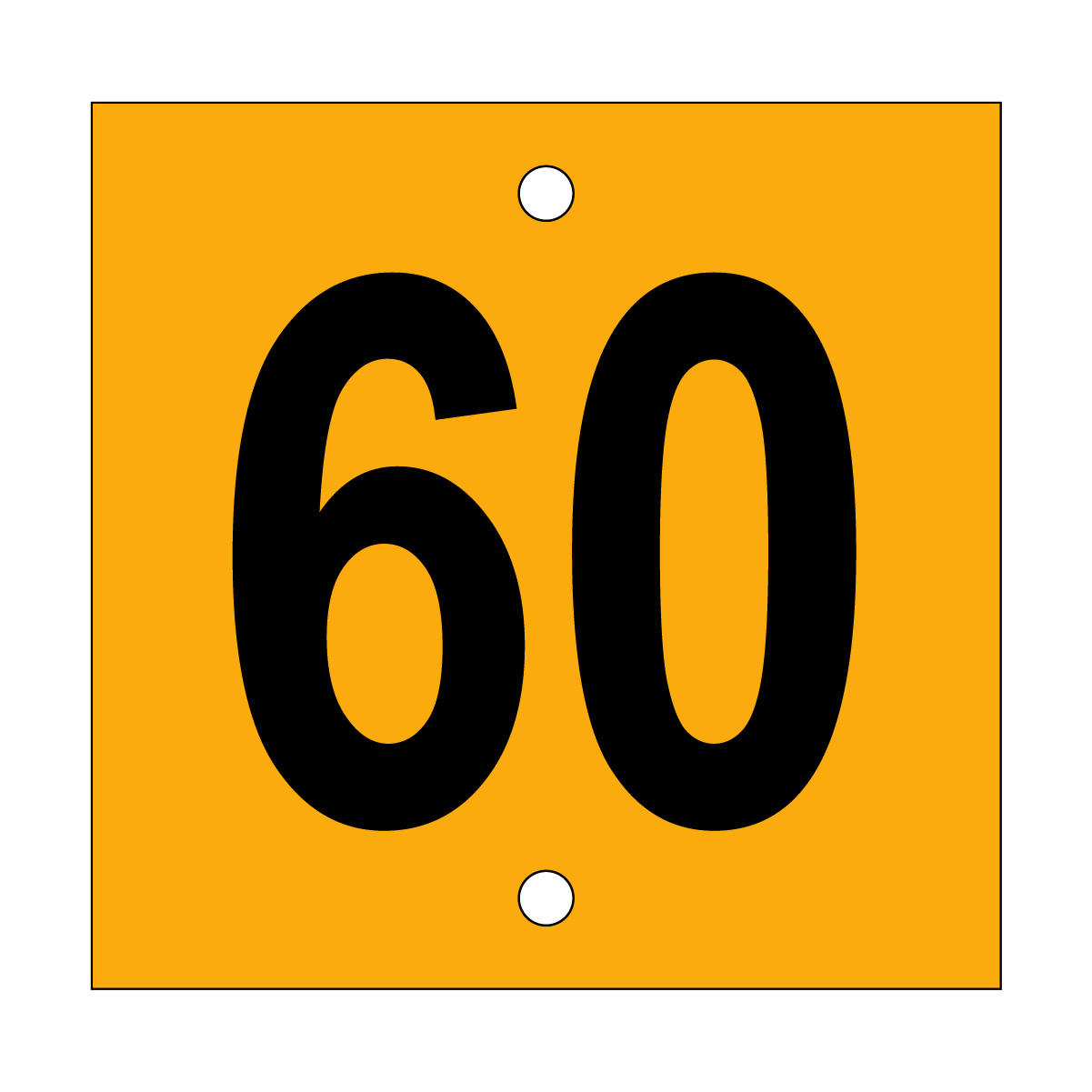 60 Sign, Temp, Black/Yellow, 200x195mm - 001521806