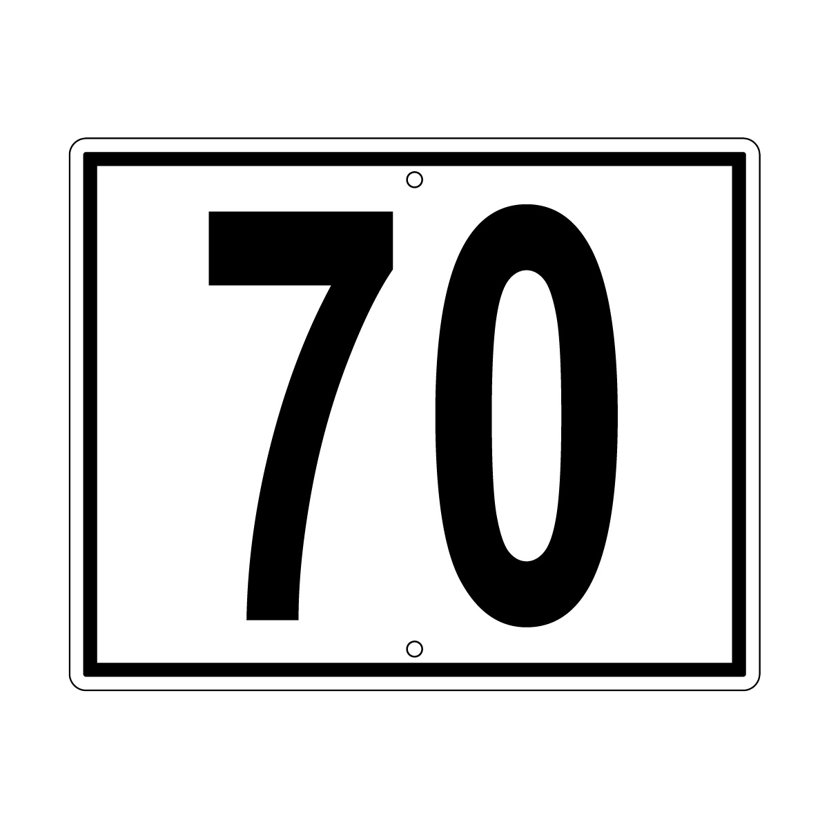 70 Sign, Perm, Black/White, 500x400mm - 002004104