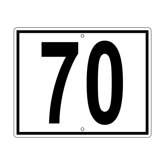 70 Sign, Perm, Black/White, 500x400mm - 002004104