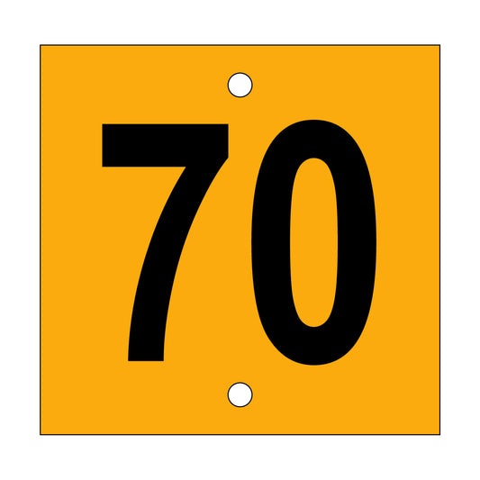 70 Sign, Temp, Black/Yellow, 200x195mm - 001521814
