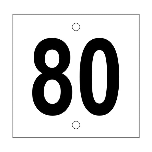 80 Sign, Temp, Black/White, 200x195mm - 001522473