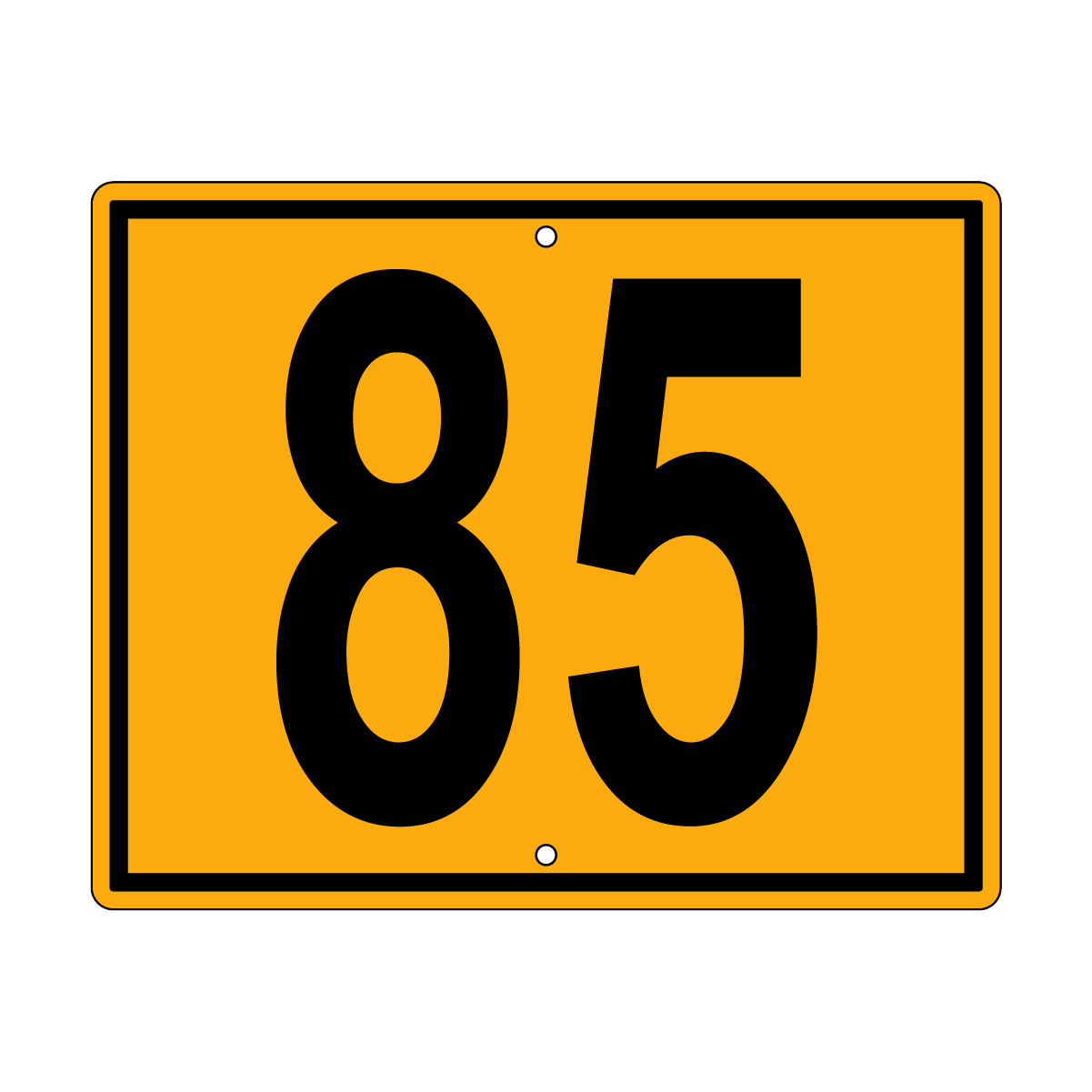 85 Sign, Perm, Black/Yellow, 500x400mm - 002004043