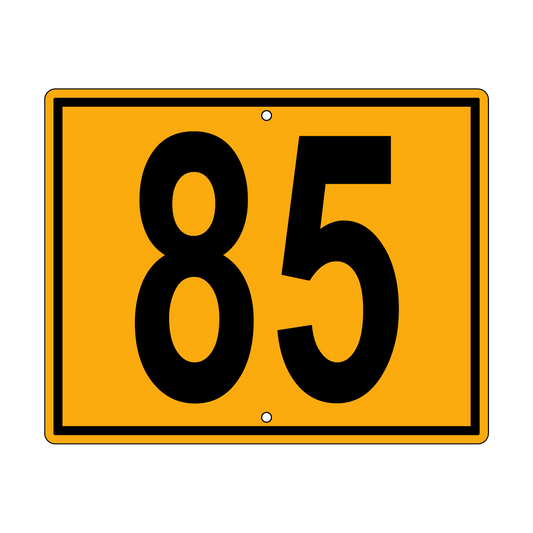 85 Sign, Perm, Black/Yellow, 500x400mm - 002004043