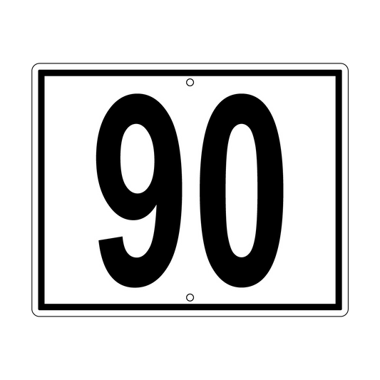 90 Sign, Perm, Black/White, 500x400mm - 002004107