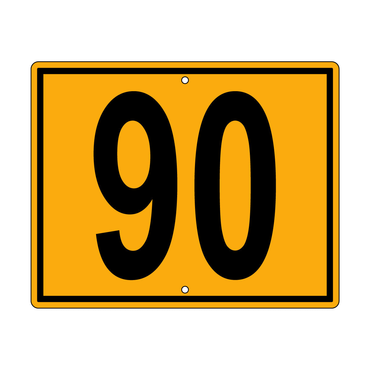 90 Sign, Perm, Black/Yellow, 500x400mm - 002004044