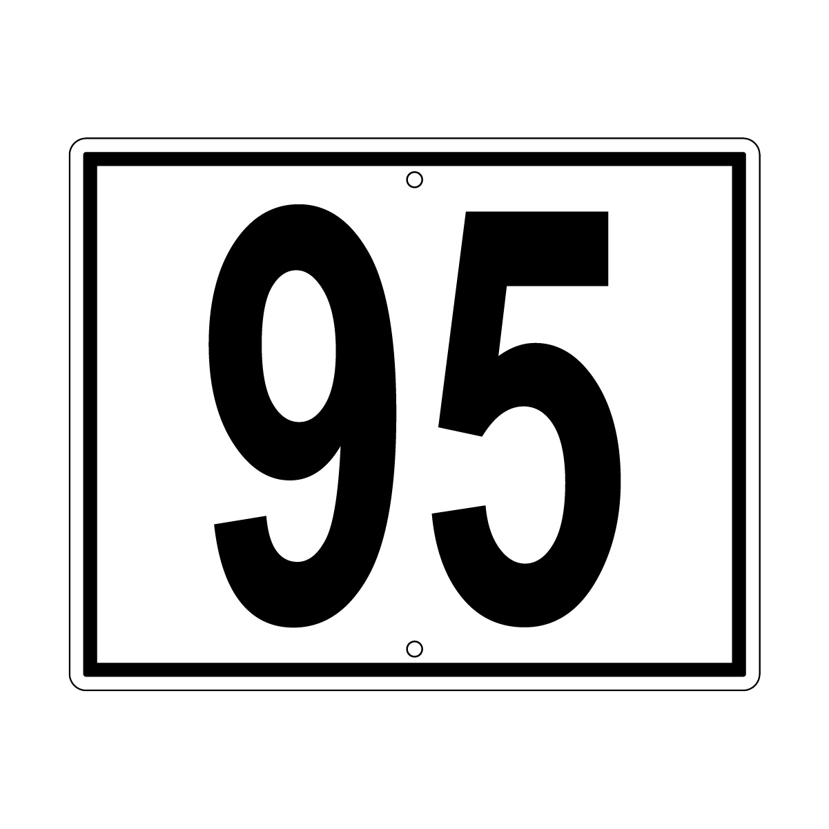 95 Sign, Perm, Black/White, 500x400mm - 002004108