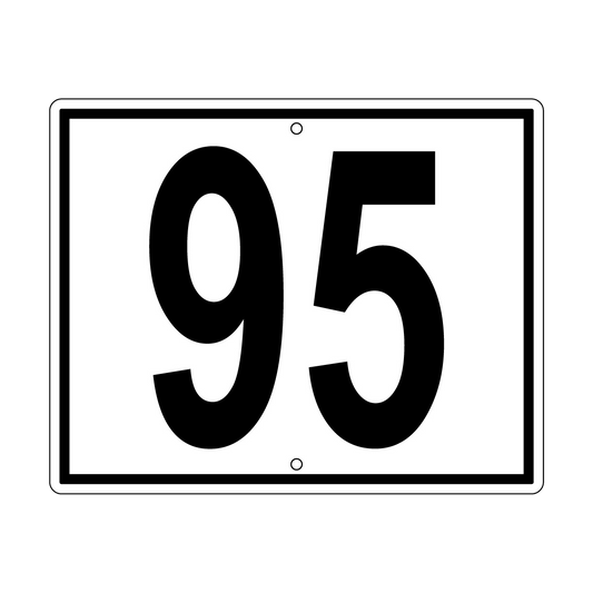 95 Sign, Perm, Black/White, 500x400mm - 002004108