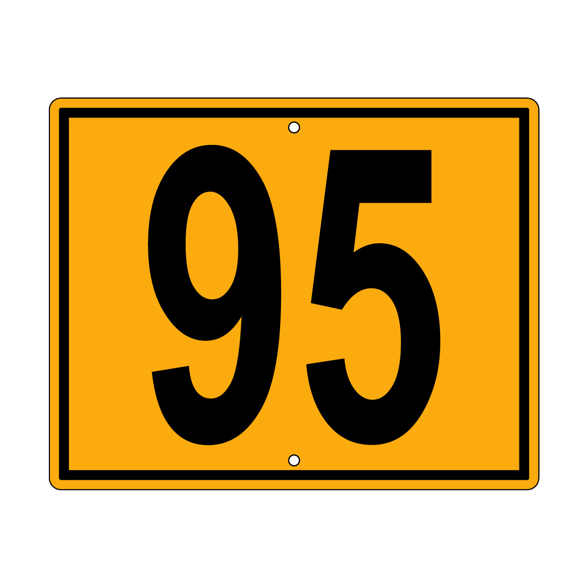 95 Sign, Perm, Black/Yellow, 500x400mm - 002004045