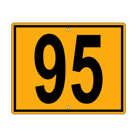 95 Sign, Perm, Black/Yellow, 500x400mm - 002004045