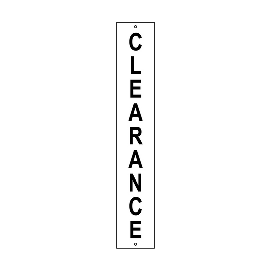 Clearance Sign, Black/White, 200x1200mm - 001521830