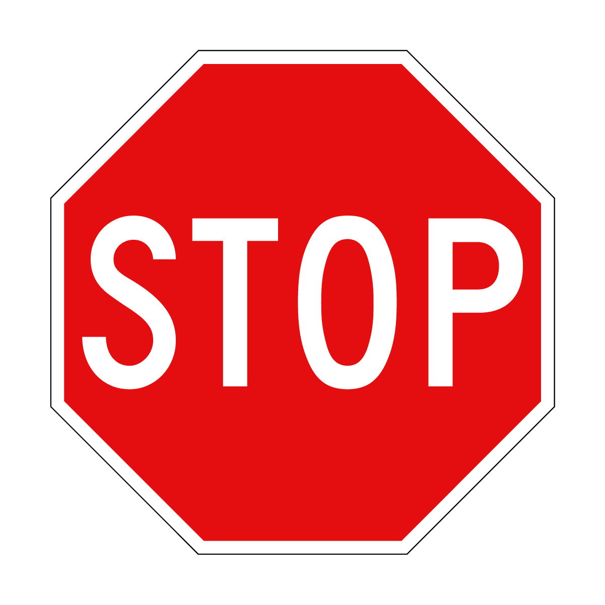 Stop Sign, White/Red, 600x600mm - 001038991