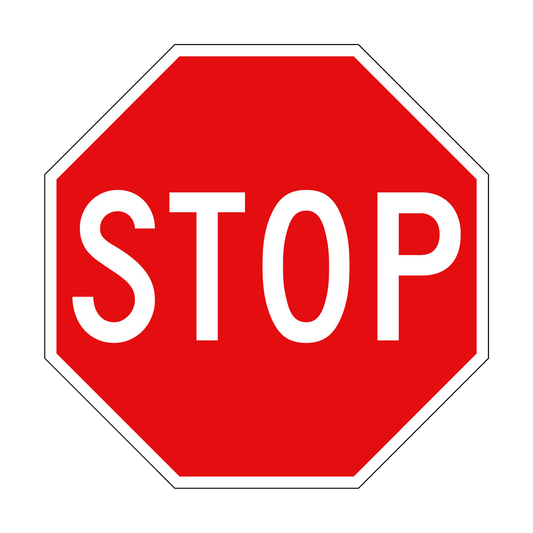 Stop Sign, White/Red, 600x600mm - 001038991