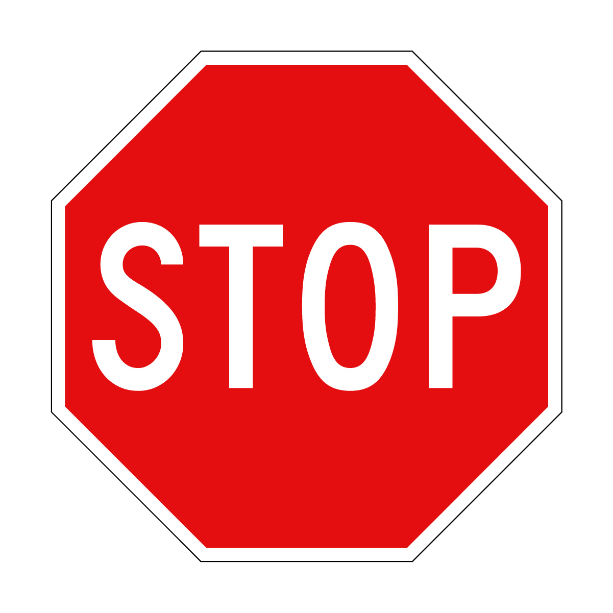 Stop Sign, White/Red, Oct, 750x750mm - 002001733