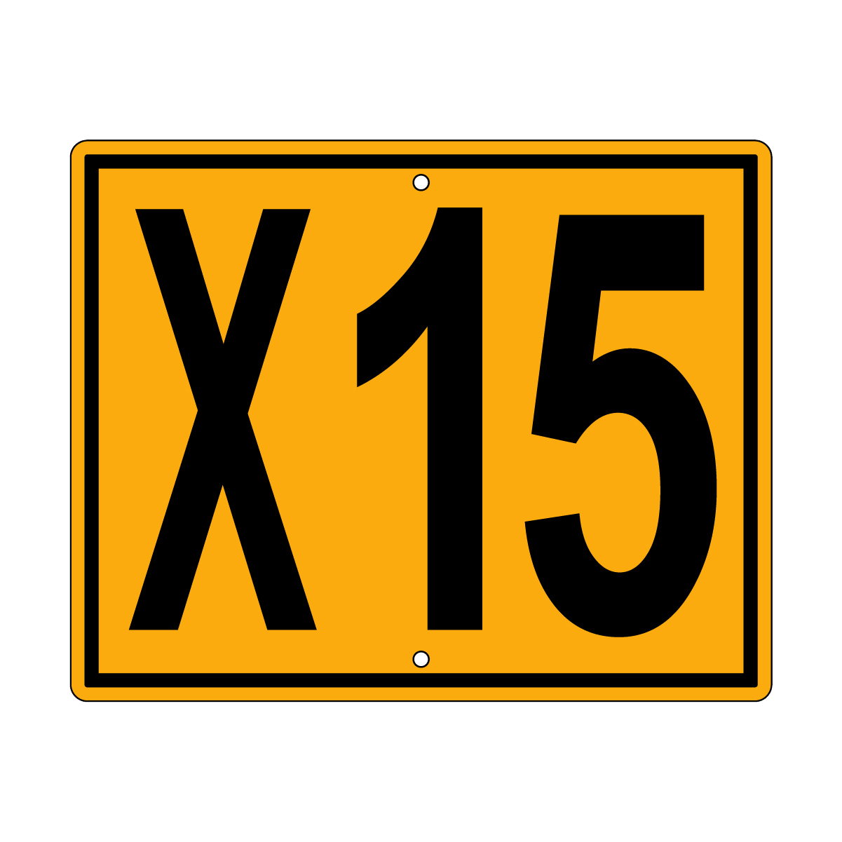 X15 Sign, Perm, Black/Yellow, 500x400mm - 002004122