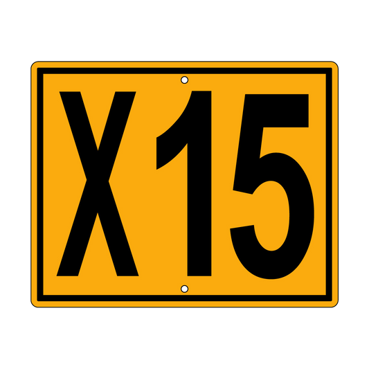 X15 Sign, Perm, Black/Yellow, 500x400mm - 002004122