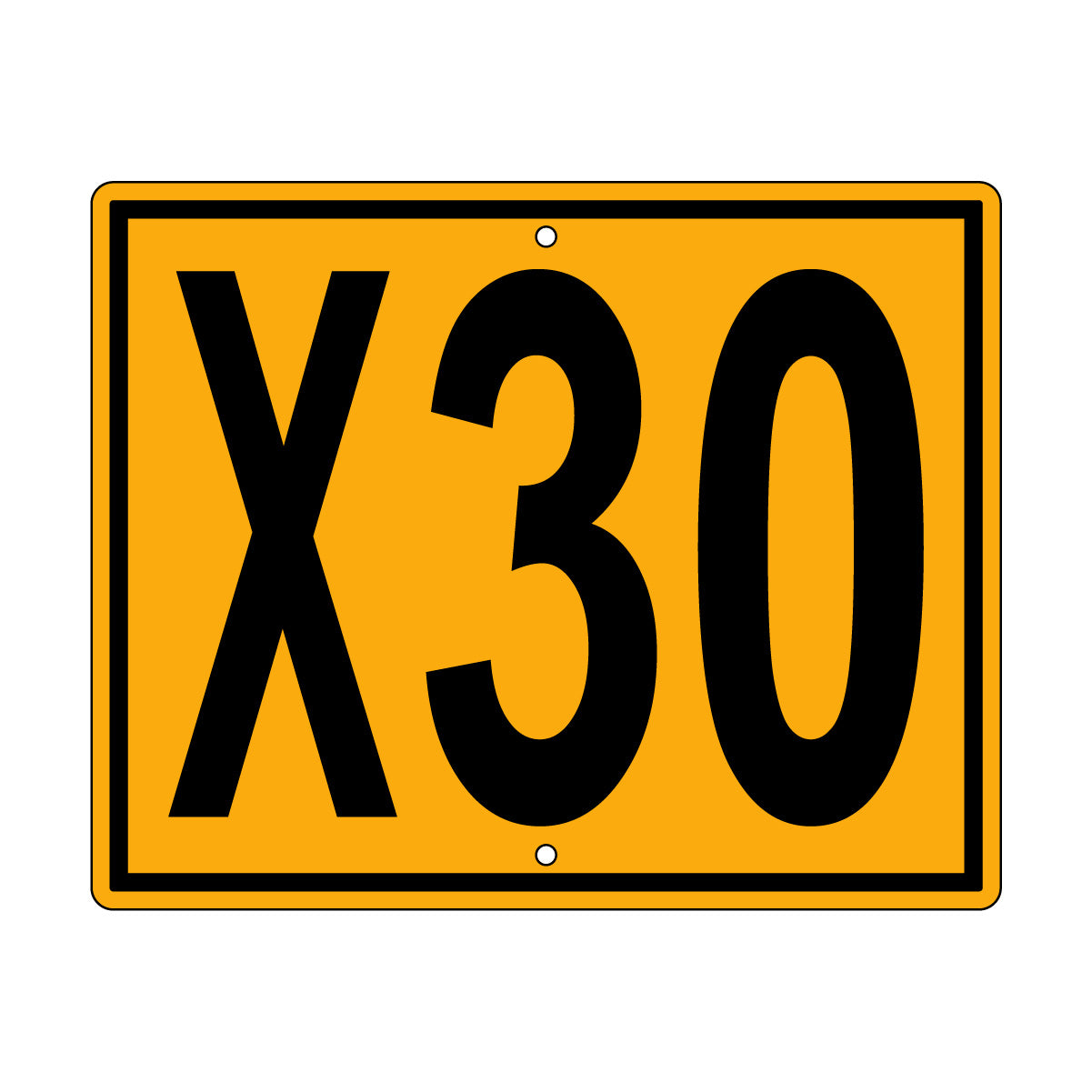 X30 Sign, Perm, Black/Yellow, 500x400mm - 002004124