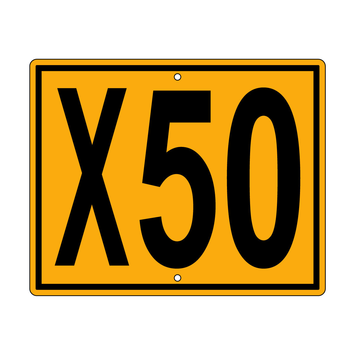 X50 Sign, Perm, Black/Yellow, 500x400mm - 002004125