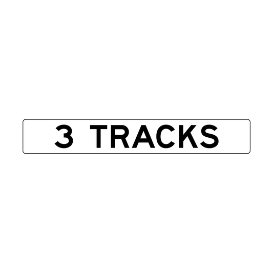 3 Tracks Sign, 1000x150mm, B/W - 002003337