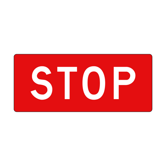 Stop Sign Horizontal, 600x400mm, Cl1 Ref, White On Red