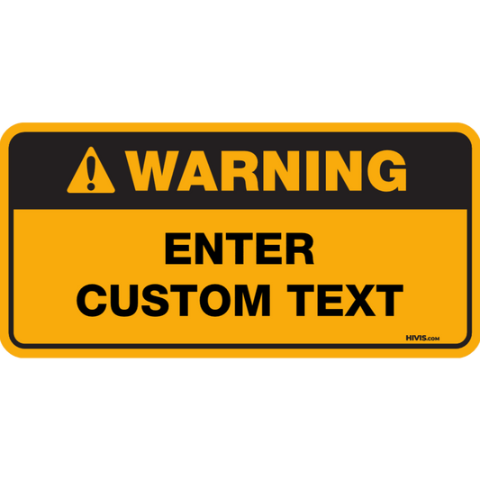 Custom Warning Sign, 225mm x 110mm, Single Text Block