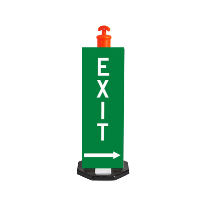 HIVIS Corflute Bollard Sign - Exit