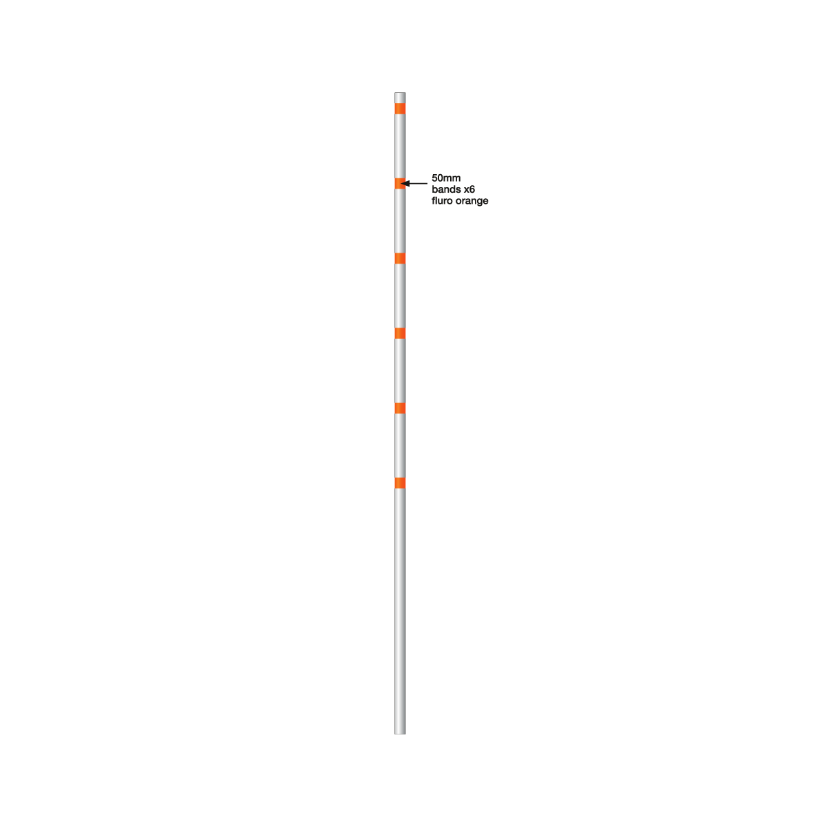 Delineator Post with Fluro Orange Reflector Strips