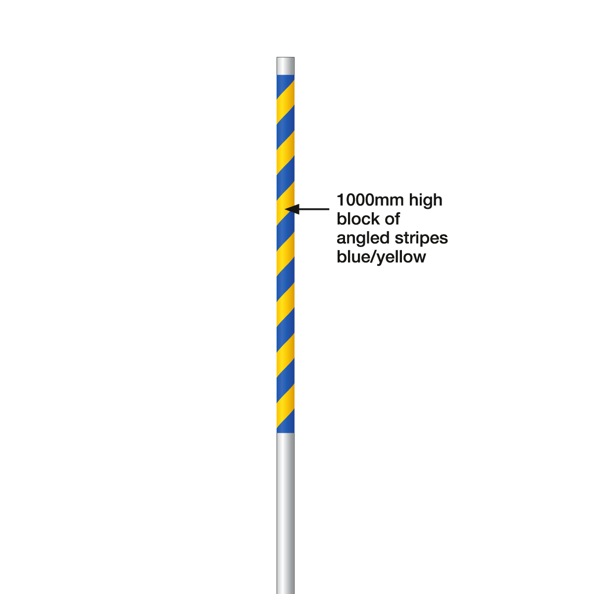 PVC Pipe with Blue and Yellow Stripes 50mm x 3000mm