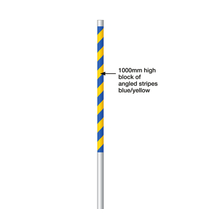 PVC Pipe with Blue and Yellow Stripes 50mm x 3000mm