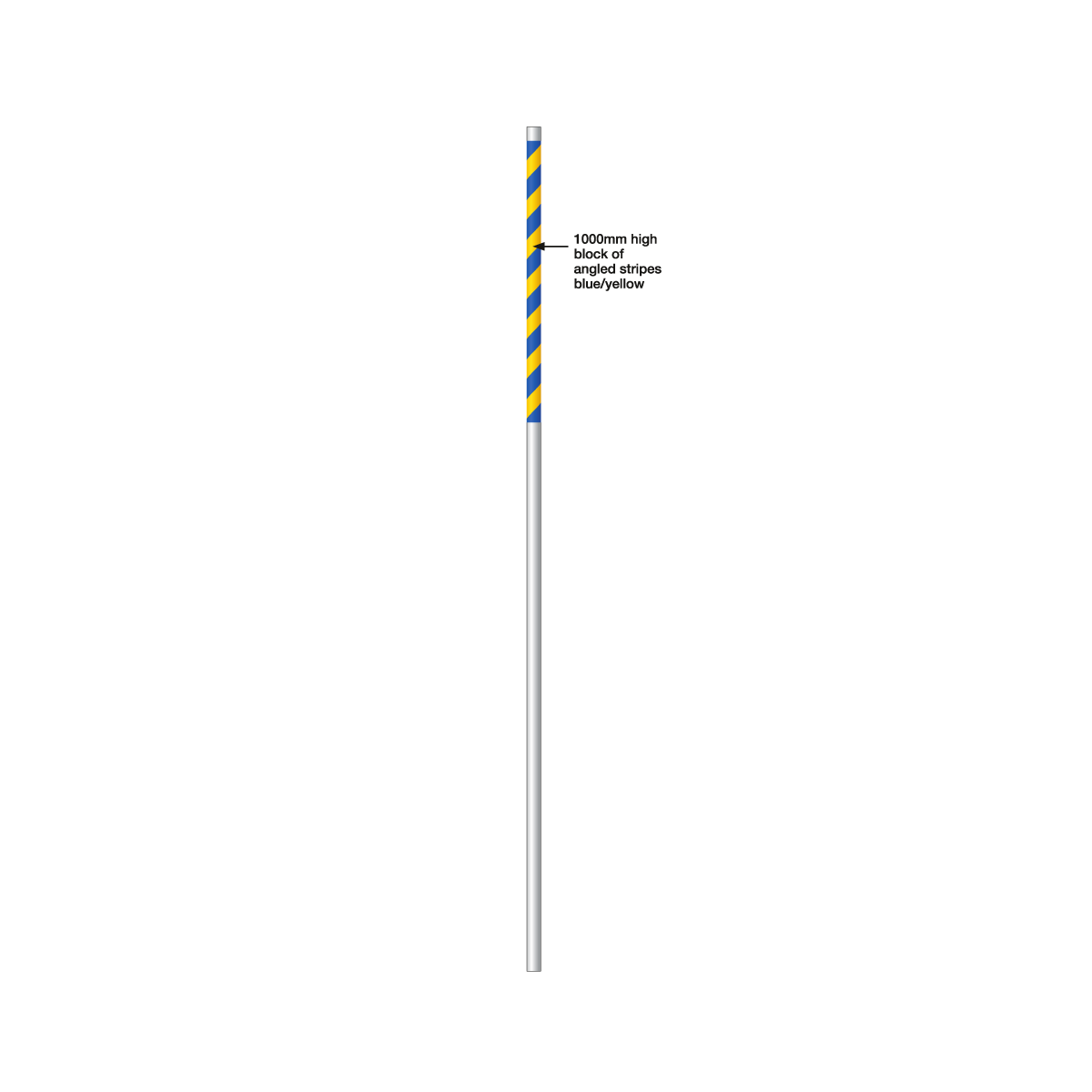 PVC Pipe with Blue and Yellow Stripes 50mm x 3000mm