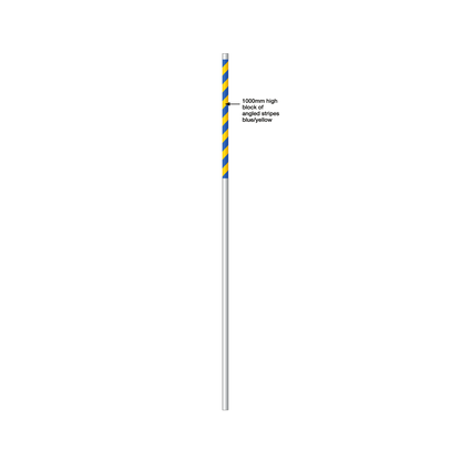 PVC Pipe with Blue and Yellow Stripes 50mm x 3000mm
