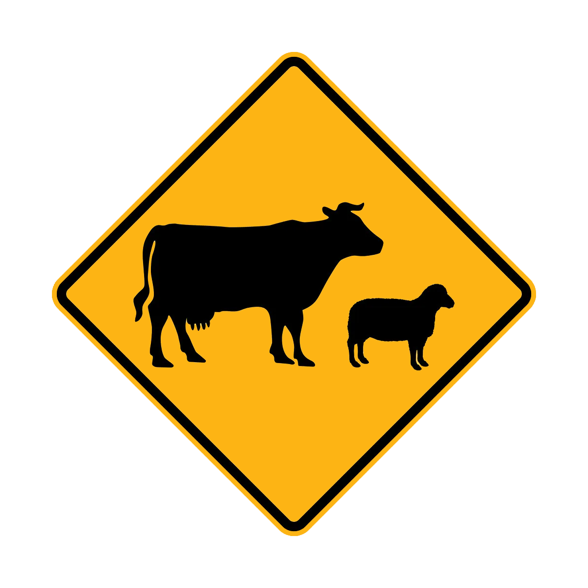 Warning: Stock Crossing Sign