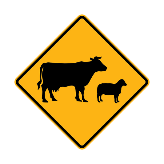 Warning: Stock Crossing Sign
