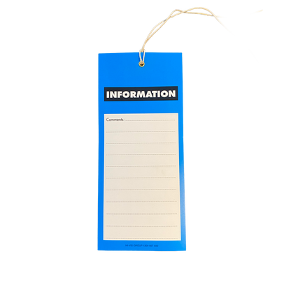 Information Tag 175mm x 80 mm