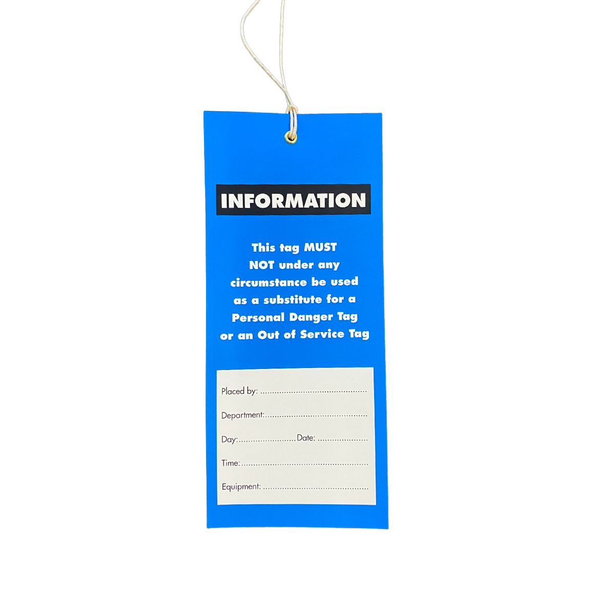Information Tag 175mm x 80 mm