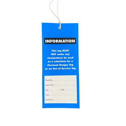 Information Tag 175mm x 80 mm