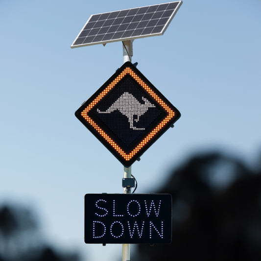 LED Warning Sign - Kangaroo Crossing