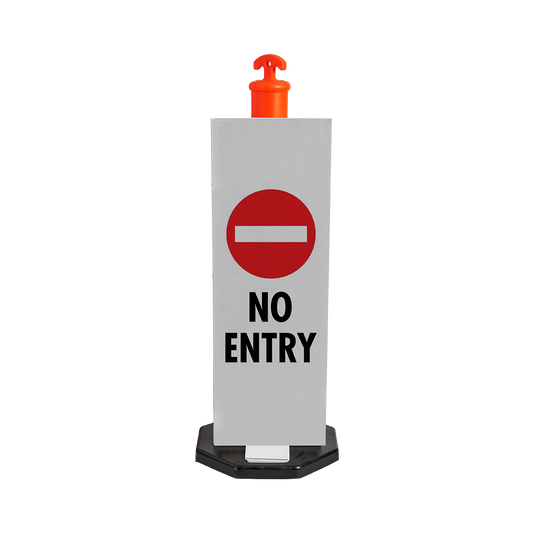 HIVIS Corflute Bollard Sign - No Entry