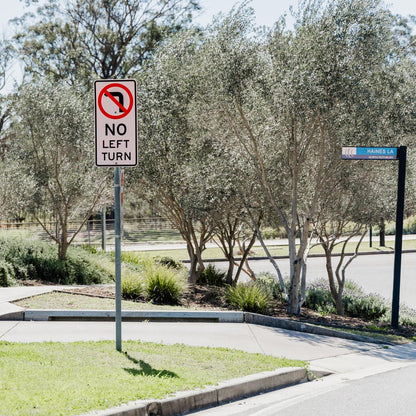 No Left Turn Sign