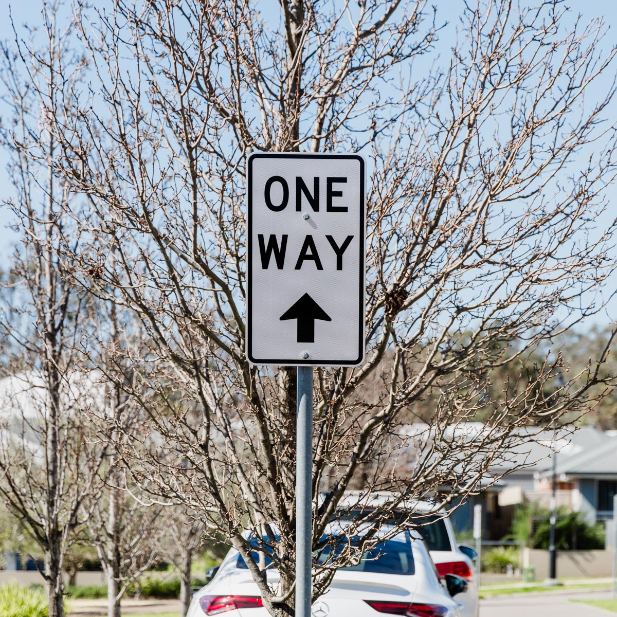 One Way Ahead Arrow Sign