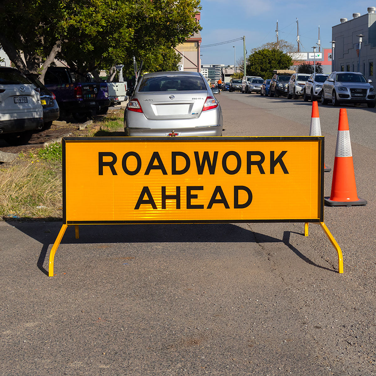 Warning: Roadwork Ahead Sign