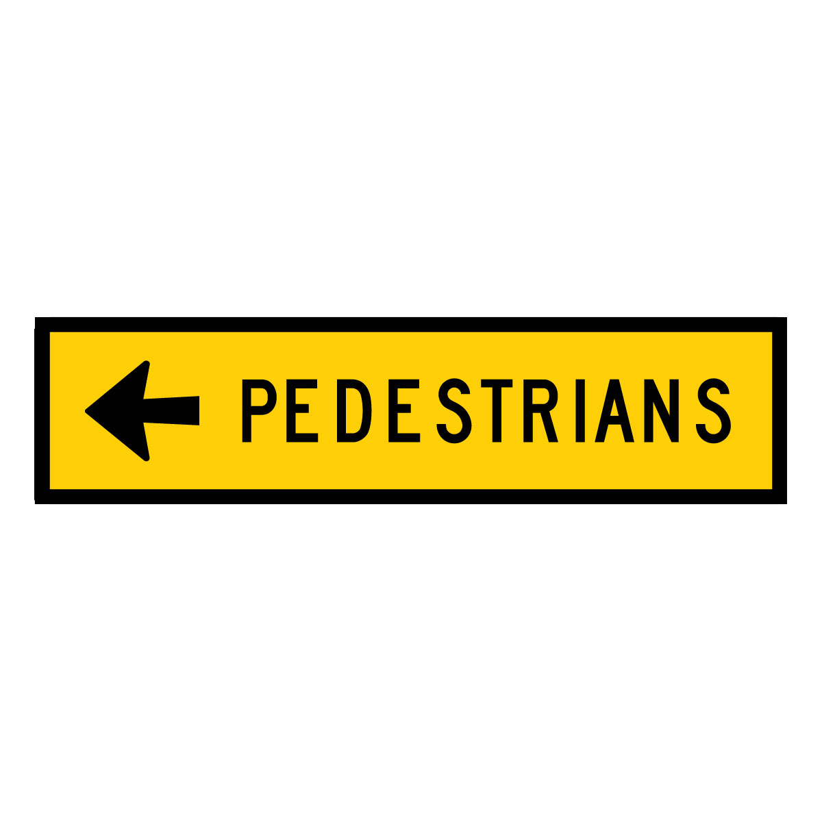 Warning: Pedestrians Left & Right Sign - Boxed Edge