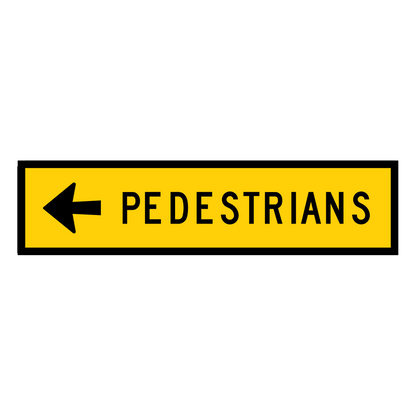 Warning: Pedestrians Left & Right Sign - Boxed Edge