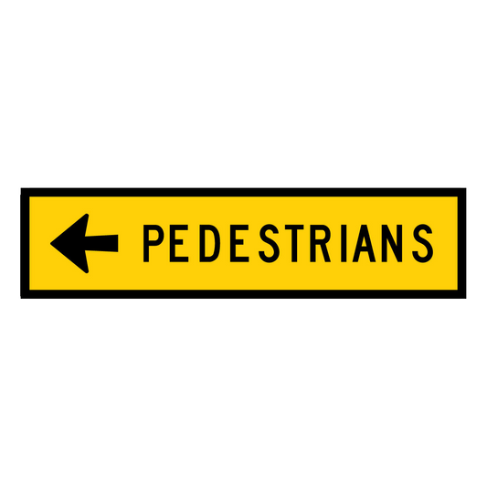 Warning: Pedestrians Left & Right Sign - Boxed Edge