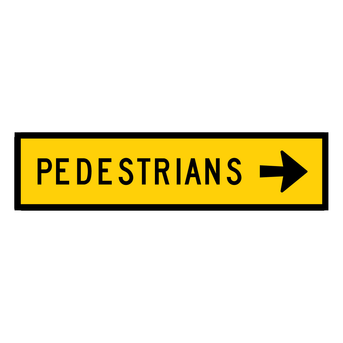 Warning: Pedestrians Left & Right Sign - Boxed Edge