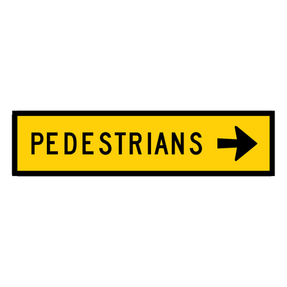 Warning: Pedestrians Left & Right Sign - Boxed Edge