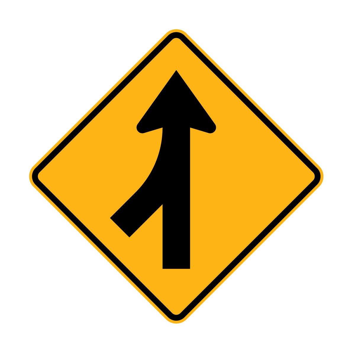 Warning: Merging Traffic Sign